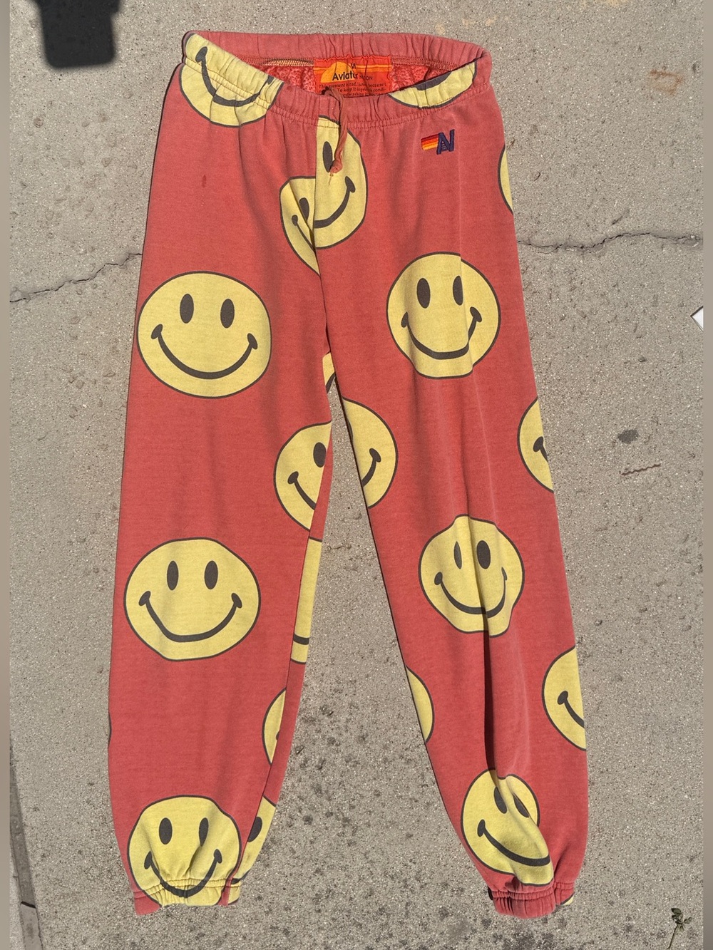 Aviator Nation Smily on Repeat Orange Sweatpants - M